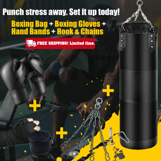 Get Fit & Relieve Stress: Complete Boxing Bag Set